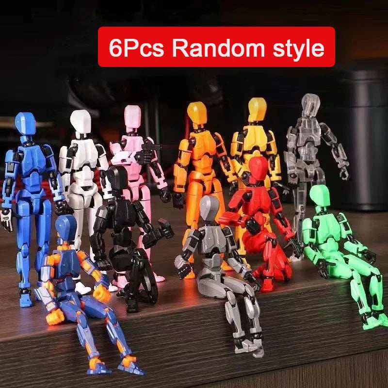 DIY Multi-Jointed Movable Shapeshift Robot Ornaments 3D Printed Mannequin Lucky Character Action Figures Toys for Kids Gift