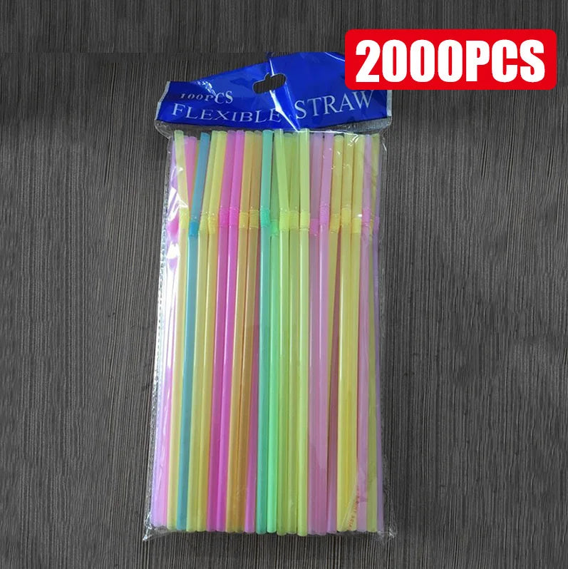 50-3000Pcs Multicolor Kitchen Beverage Straws Rietjes Drinking Straw Cocktail Rietjes Wedding Party Straws Accessories