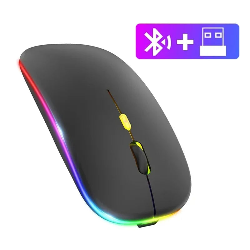 Bluetooth 5.2 Mouse RGB Gaming Mouse 2.4G Wireless Mouse Rechargeable Silent Mouse 3600 DPI Mouse Mice for Macbook Laptop Tablet