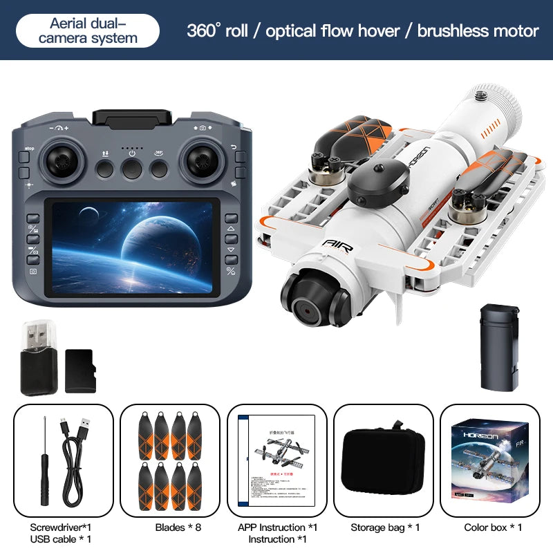 Lightweight Drone Brushless Motor 4.5" Color LCD Screen Remote Control Adjustable Camera Toy for Boy Gifts