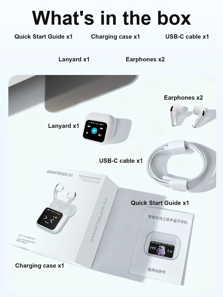 Real Time Translators Headphones Wireless Earphones Noise Canceling IPX7 Waterproof Smart Touch Control Kids Women Men Earbuds