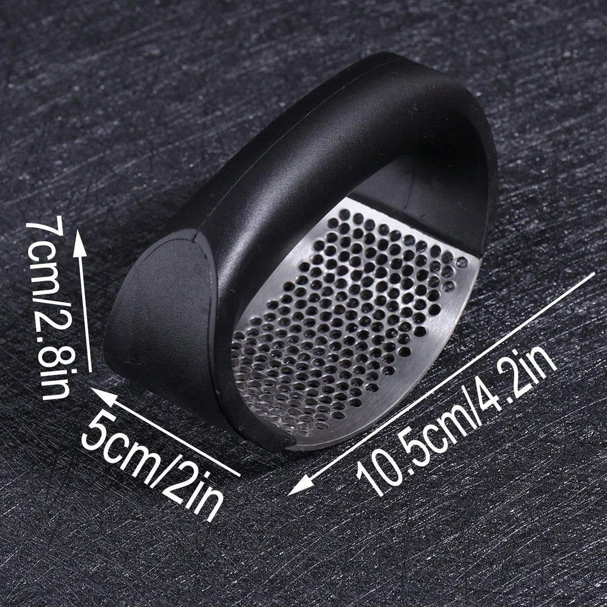 Stainless Steel Garlic Press - Manual Garlic Ginger Crusher Mincer with Ergonomic Handle, Kitchen Gadget Tool for Home Cooking