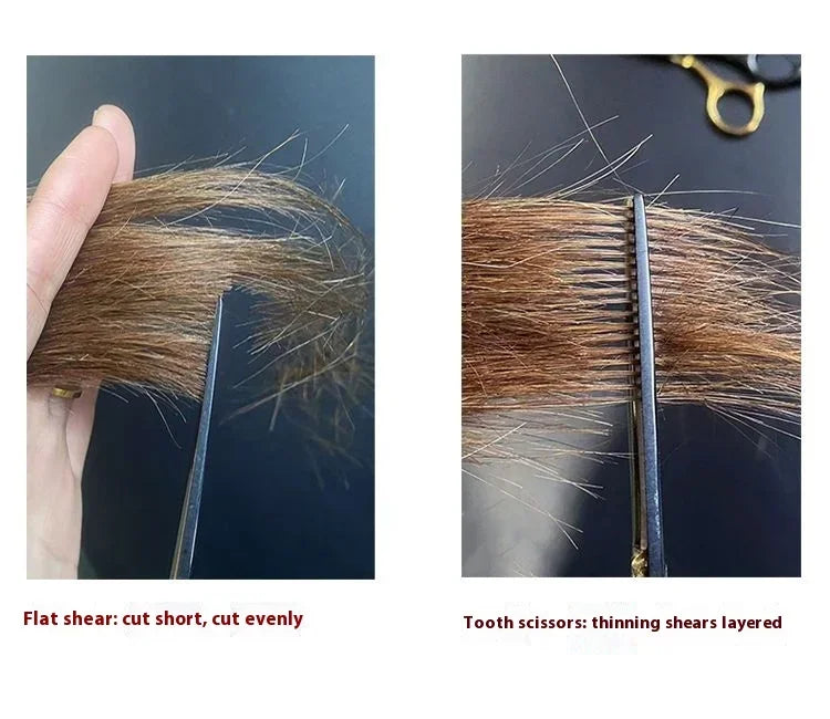 Set of 2 Hair Cutting Scissors, Featuring Professional Thinning Scissors for Barbers And Unique Flat-Tooth Magic Scissors