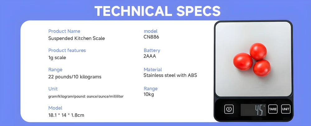 10kg Kitchen Scale LCD Digital Display Electronic Table Scale Baking Gram Weight Scales For Personal Healthy Diet Food Scale