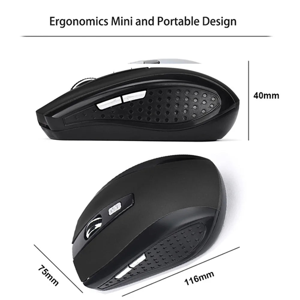 KEBIDUMEI 2.4G Wireless Mouse 1200DPI Gaming Mouse 6 Button Ergonomic Silent Mouse Optical Office Mice for PC Laptop MacBook