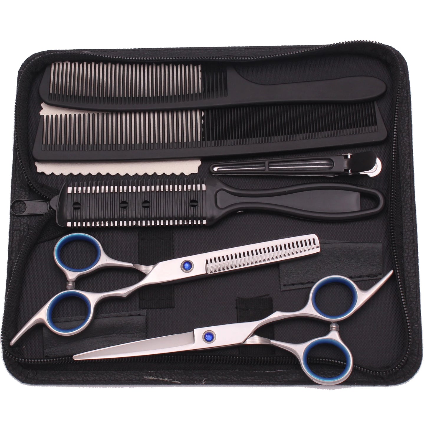 Hairdressing Scissors JP Stainless Black Hair Cutting Scissors Barber Shop Thinning Scissors Set Comb Razor Dropshipping C1001