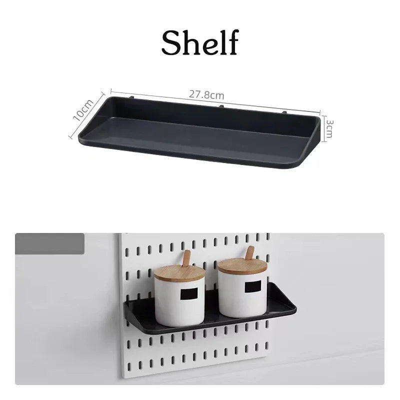 DIY Pegboard Accessories No Punching Kitchen Organization Shelf Storage Box Hooks Wall Organizer Crafts For Garage Room