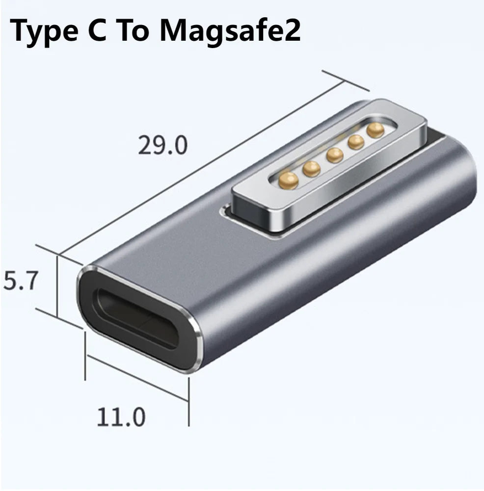Charging Power Adapter Connector Type C Female PD Adapter for Apple Magsafe 1/2 MacBook Air Pro Magnet Plug Converter