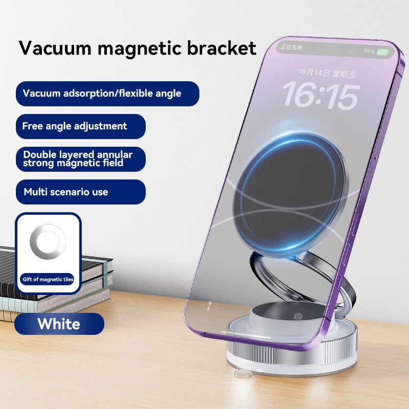 Vacuum Magnetic Phone Bracket 360 Adjustment Double Side Suction Cup Strong Magnet Suction Foldable Navigation Car Holder