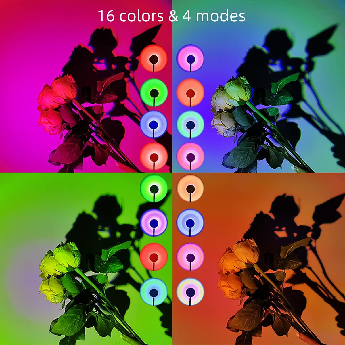 Sunset Lamp,16 Colors Sunset Projection Lamp with Remote,Sunset Lamp Projection,Romantic Sunset Projector,Rainbow Projection Night Light,Sunset Lamp Color Changing,Lamp for Girlfriend