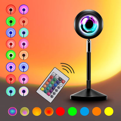 Sunset Lamp,16 Colors Sunset Projection Lamp with Remote,Sunset Lamp Projection,Romantic Sunset Projector,Rainbow Projection Night Light,Sunset Lamp Color Changing,Lamp for Girlfriend