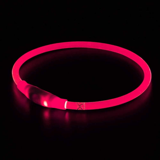 Led Dog Collar, Usb Rechargeable, Glowing Pet Dog Collar for Night Safety, Fashion Light up Collar for Small Medium Large Dogs (Candy Pink)