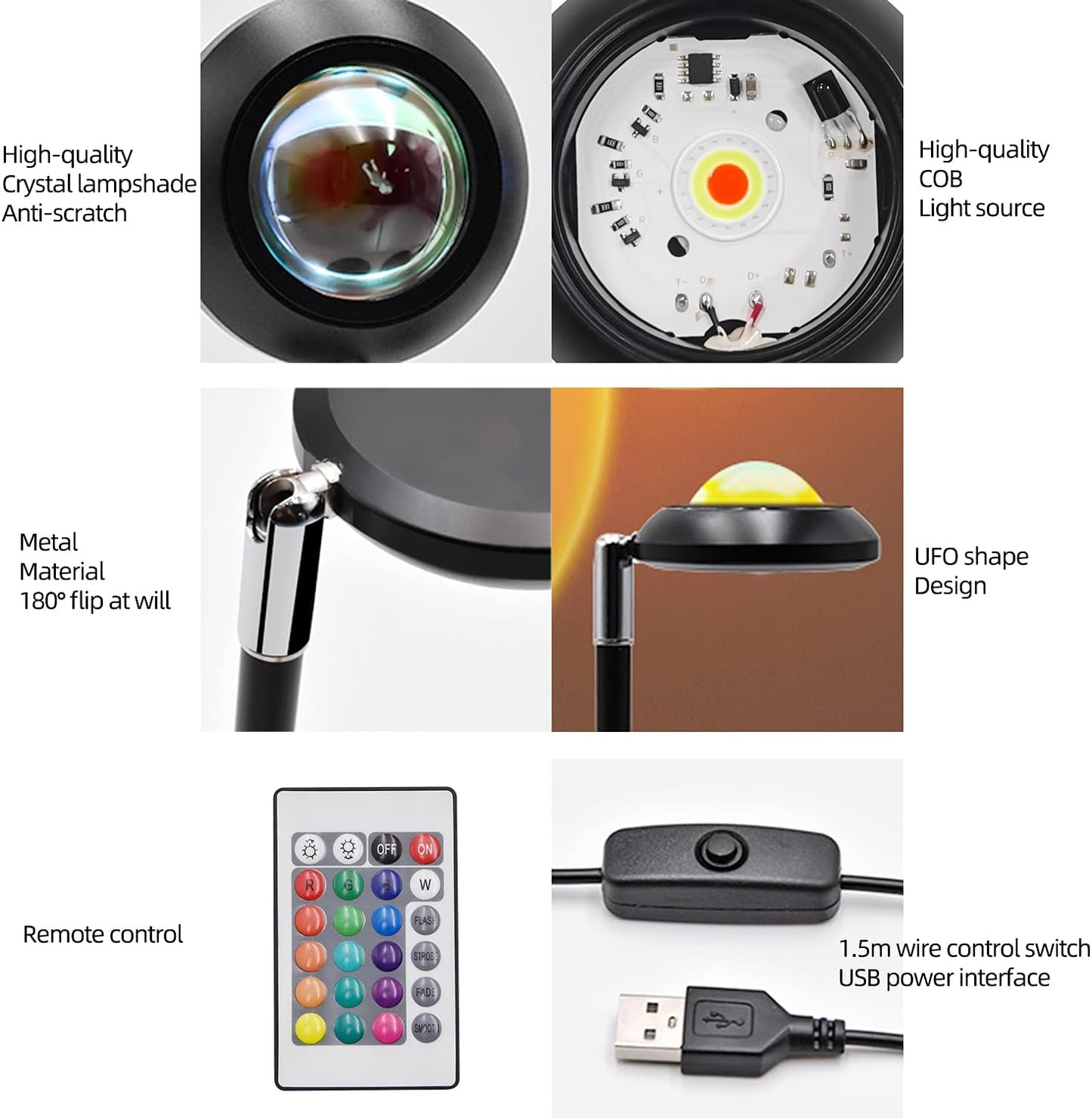 Sunset Lamp,16 Colors Sunset Projection Lamp with Remote,Sunset Lamp Projection,Romantic Sunset Projector,Rainbow Projection Night Light,Sunset Lamp Color Changing,Lamp for Girlfriend