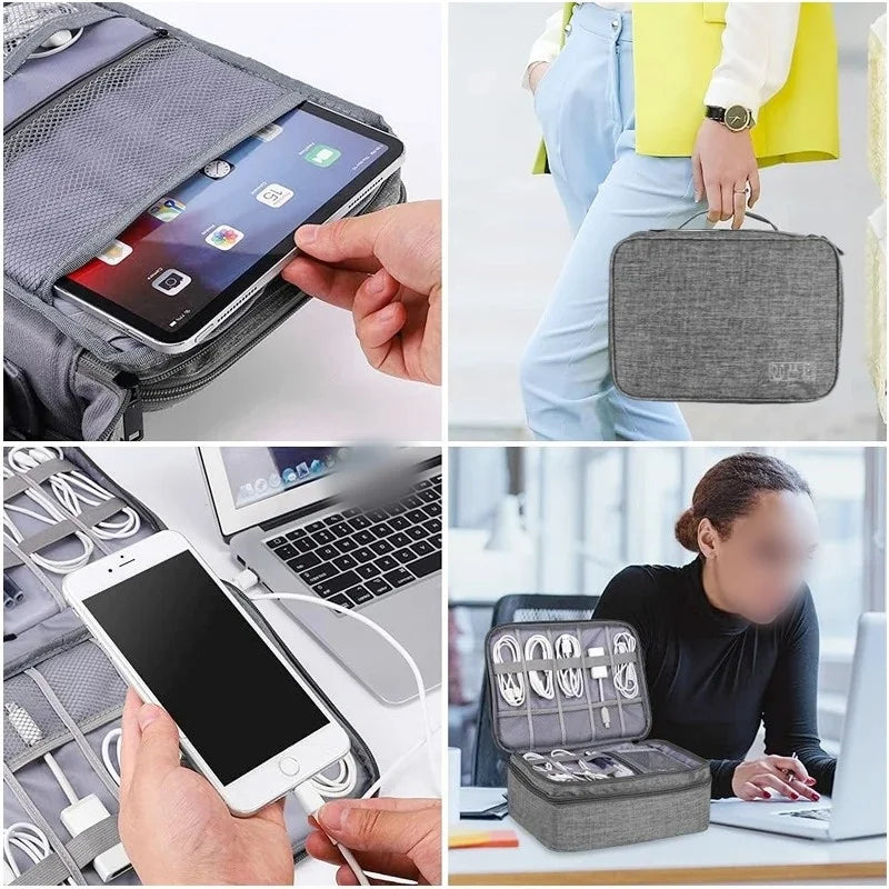 1PC Travel Cable storage bag Portable Digital electronic storage bag USB data cable charger plug storage cable storagebag