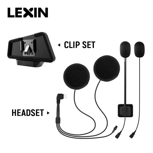 Lexin brand Moto intercom headset and metal clip accessories for lx-b4fm Pro Bluetooth headset intercom plug