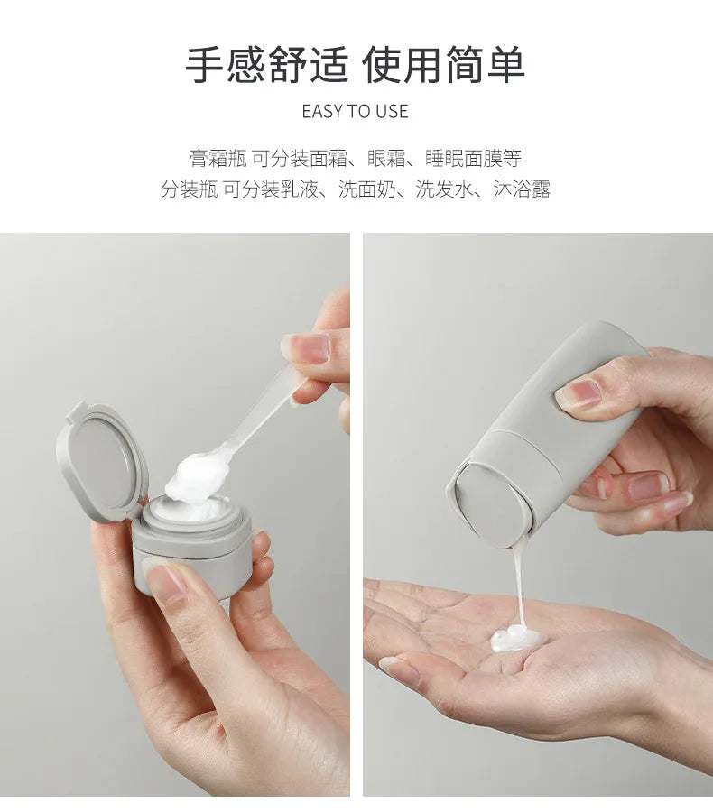 6pcs/Set Recyclable Travel Bottling Set Portable Color Lotion Cream Shampoo Empty Container TPU Wash Bag