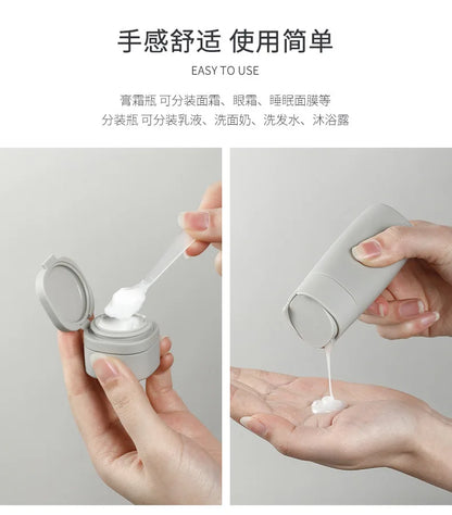 6pcs/Set Recyclable Travel Bottling Set Portable Color Lotion Cream Shampoo Empty Container TPU Wash Bag