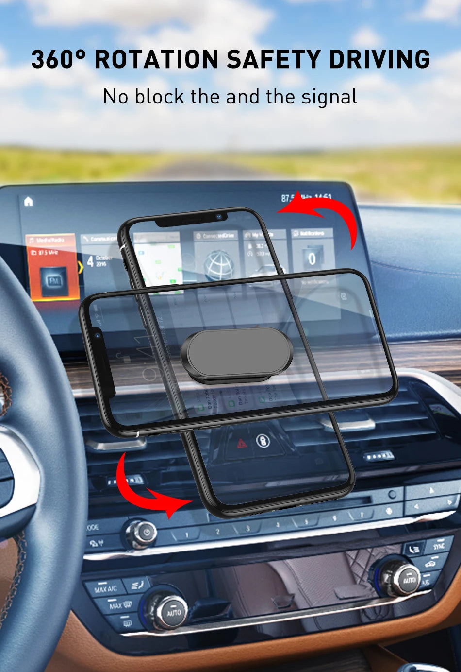 Magnetic Car Phone Holder Dashboard Magnet Phone Stand For iPhone Max Xiaomi Zinc Alloy Magnet GPS Car Mobile phone Mount