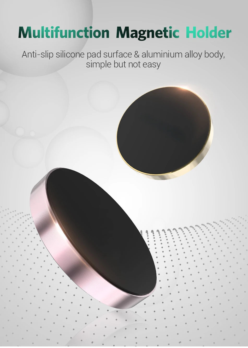 Round Magnetic Universal Mobile Phone Holder Dashboard Mobile Phone Bracket Wall Desk Magnet Stand Car Mount Stand For iPhone 12