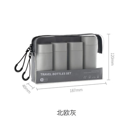 6pcs/Set Recyclable Travel Bottling Set Portable Color Lotion Cream Shampoo Empty Container TPU Wash Bag