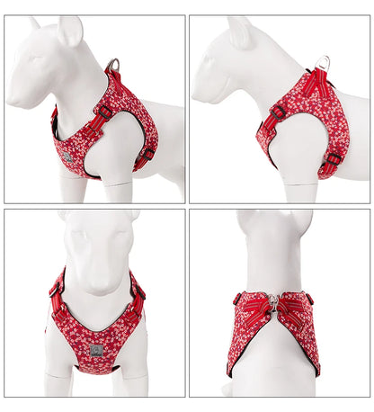 Truelove Pet Harness Floral Floral Doggy Harness Dog Vest Type Dog Walking Chain Small Medium Puppy Cat Printed Cotton TLH1912
