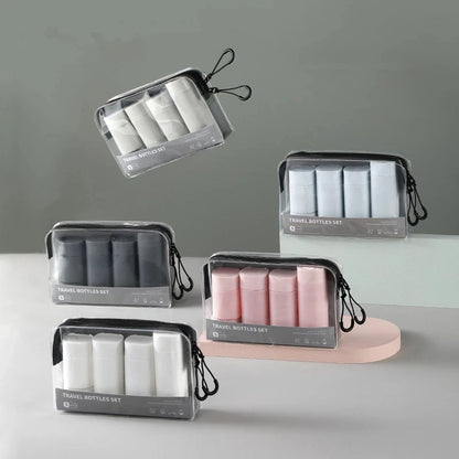 6pcs/Set Recyclable Travel Bottling Set Portable Color Lotion Cream Shampoo Empty Container TPU Wash Bag