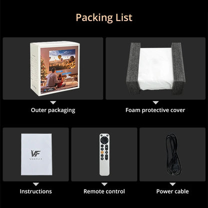 Voxflix M25 Home Cinema 1080P 4K 2800 ANSI Smart Home Projector Android TV 9.0 Game Mode Support voice search Movies Beamer