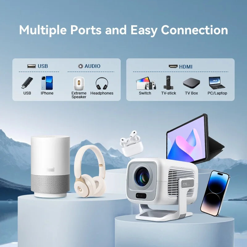 DITONG X3Plus HD projector Native 1080P support 4K WIFI6 BT5.4 Android mini Portable projector led home theater video projector