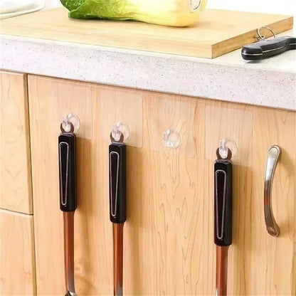 5/100Pcs Self-adhesive Hook Transparent Door Wall Hook Child Heavy Load Rack Kitchen Bathroom Towel Key Rack Sticky Hook