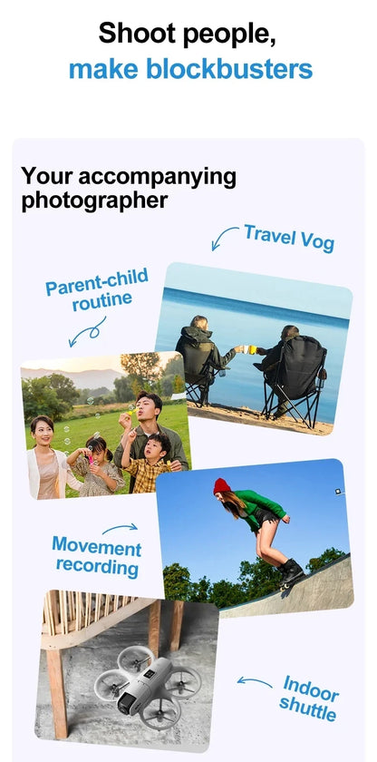 2026 YR2 Upgraded Smart Drone with Intelligent Obstacle Avoidance, Brushless Motor, Long Battery Life, Portable Travel Design