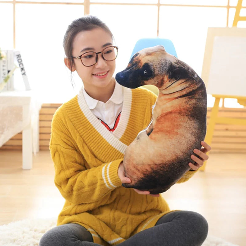 50cm 3D Dog Simulation Plush Toys Soft Pillow Lifelike Plushies Stuffed Animal Cushion Pillow for Kids Home Decor Birthday Gifts