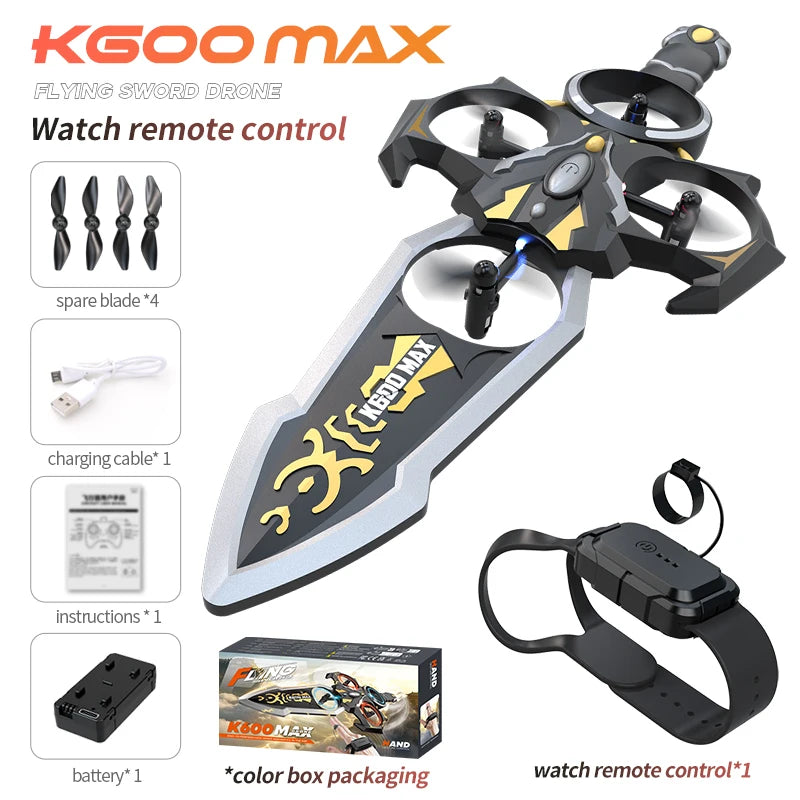 Hot New The Excalibur Remote Control Drone With Colorful Lights Gesture Sensor Fixed Wing Aircraft Follows Children Toy For Fun