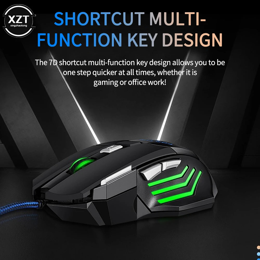 Professional Wired Gaming Mouse 7 Button 5500 DPI LED Optical USB Gamer Computer Mouse Mice Cable Mouse High Quality
