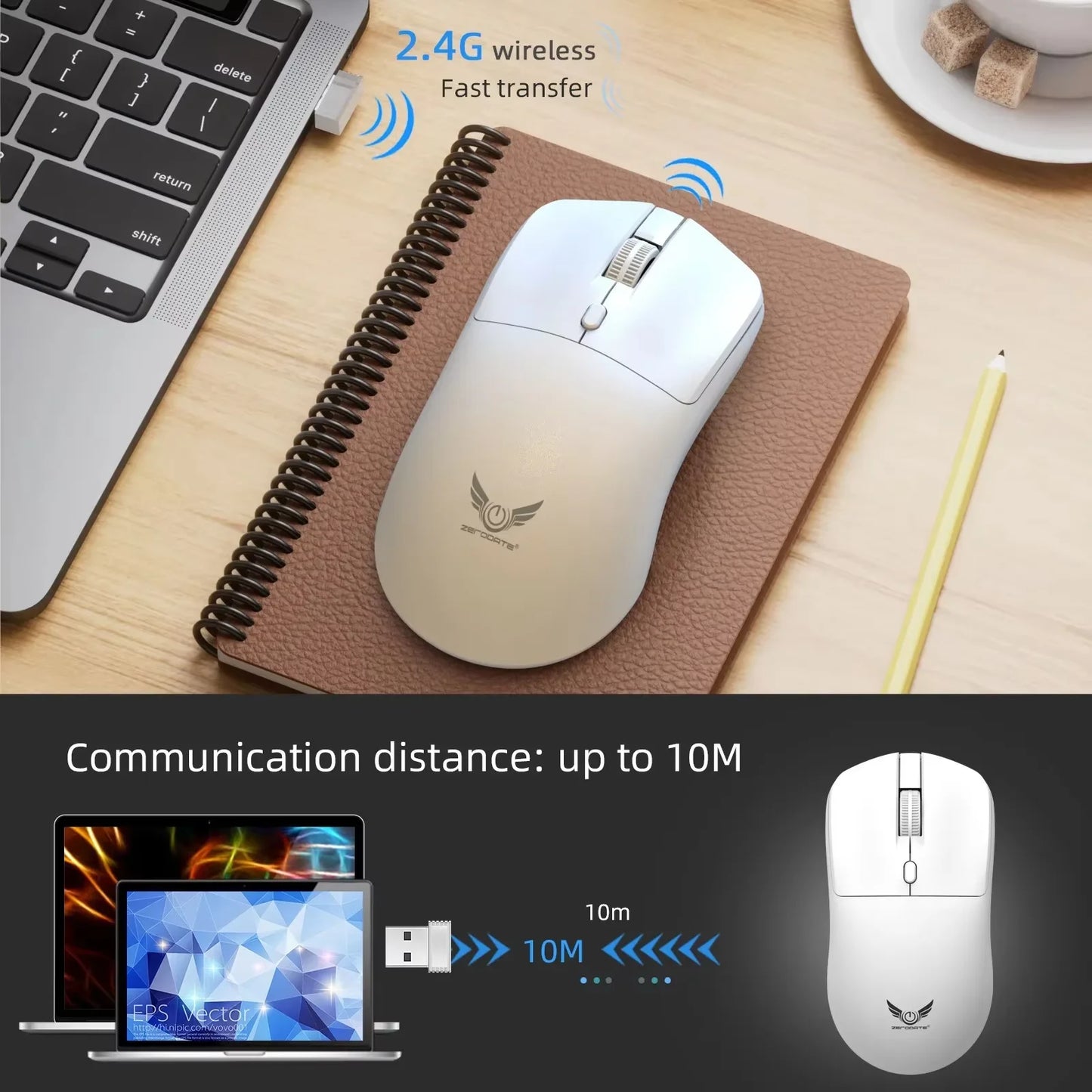 2.4G Wireless Mouse 3 Levels 1600 DPI Gaming Mouse Office Optical Mouse Ergonomic Mouse Mice for PC Computer Laptop Macbook