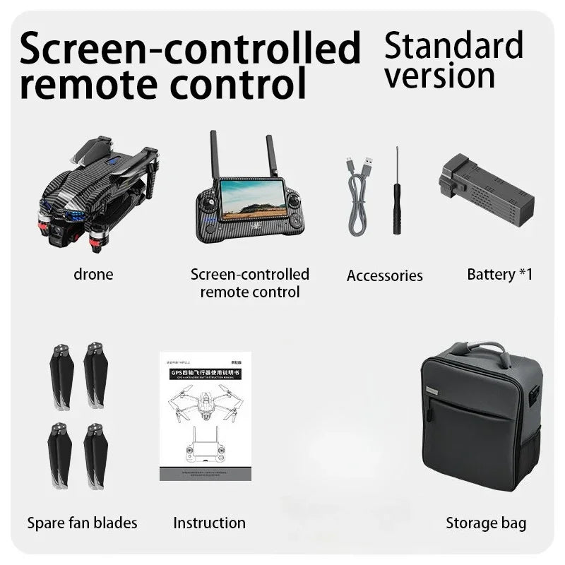 AE60 Can Airdrop Drone With 7.2 inch Screen 3-axis Gimbal Professional 4K HD Camera Laser Obstacle Avoidance Brushless Dron Toy