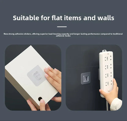 Double-Sided Self Adhesive Wall Hooks Strong Sticky Transparent Traceless for Kitchen Bedroom Storage Holders Wholesale