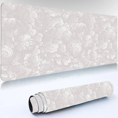 Japanese Clouds Mouse Pad Kawaii Black Desk Mat Office Carpet Large Gaming Mousepad Non-Slip Rubber Laptop Computer Accessories