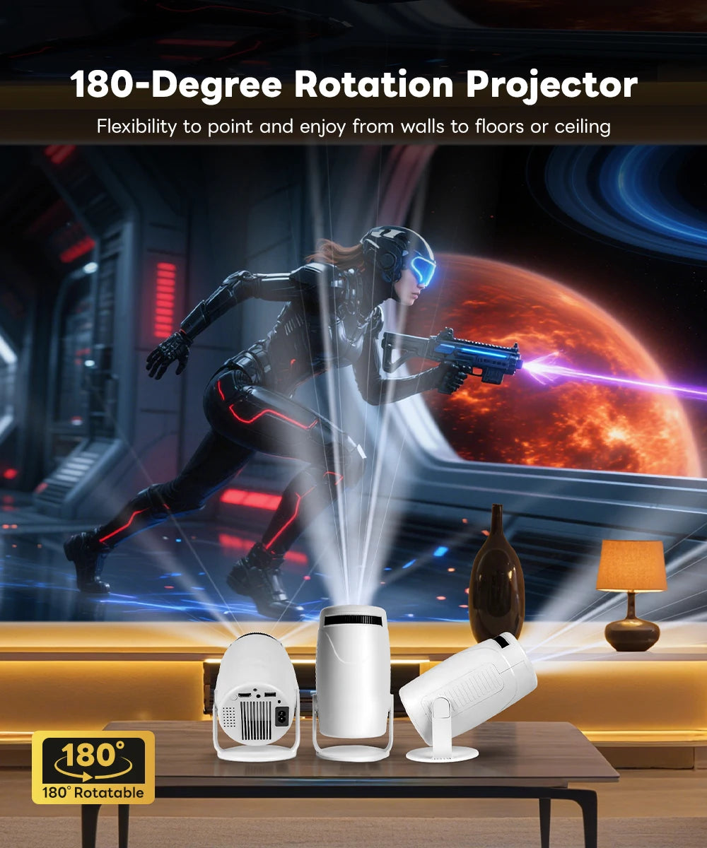 4K Decoding Dual Wi Fi 6 HY900 Projector Newly 290ANSI Allwinner BT5 0 Perfect for Home Cinema Outdoor Entertainment System