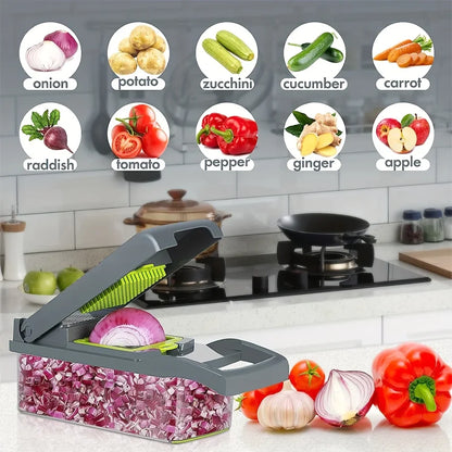 Household Multi-function Chopper Slicing Shredding And Dicing Fast Chopper 14/16-Piece Set Chopper Is Suitable For The Kitchen