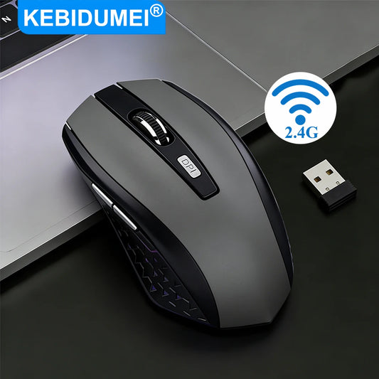 KEBIDUMEI 2.4G Wireless Mouse 1200DPI Gaming Mouse 6 Button Ergonomic Silent Mouse Optical Office Mice for PC Laptop MacBook
