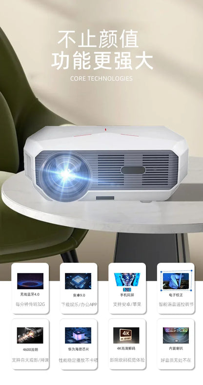 New Ultra HD 4K Home Projector Office Meeting Mobile Wireless Intelligent Portable Mini Projector