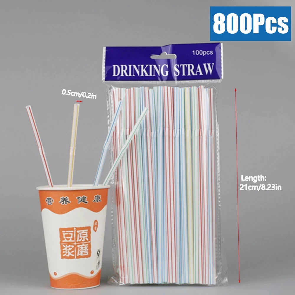 50/3000Pcs Multicolor rietjes Drinking Straws Milk Tea Bar Party Wedding Kitchen Home Accessories Black Beverage Straw Wholesale