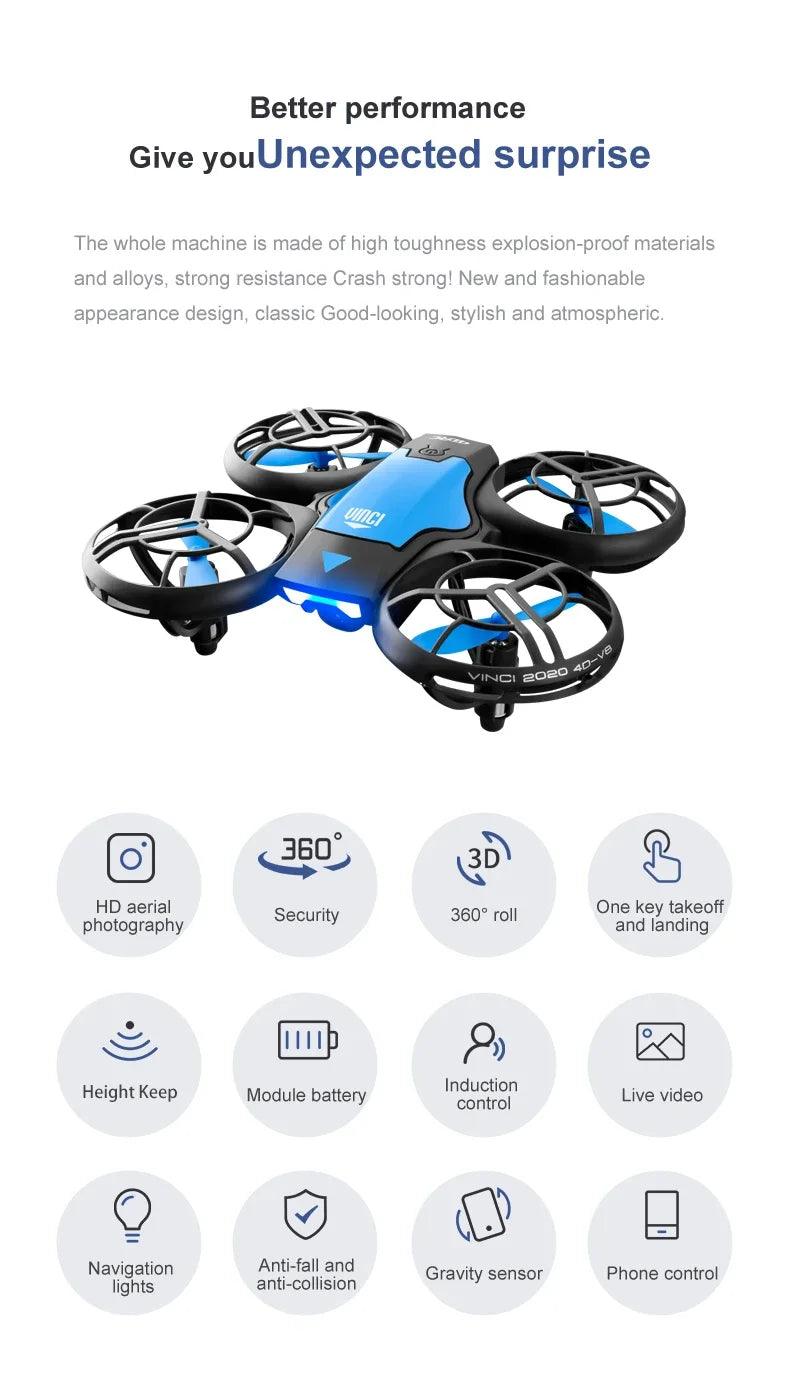 New Mini Drone 4k profession HD Wide Angle Camera WiFi FPV RC Dron Height Keep Drones Helicopter Kids Toys