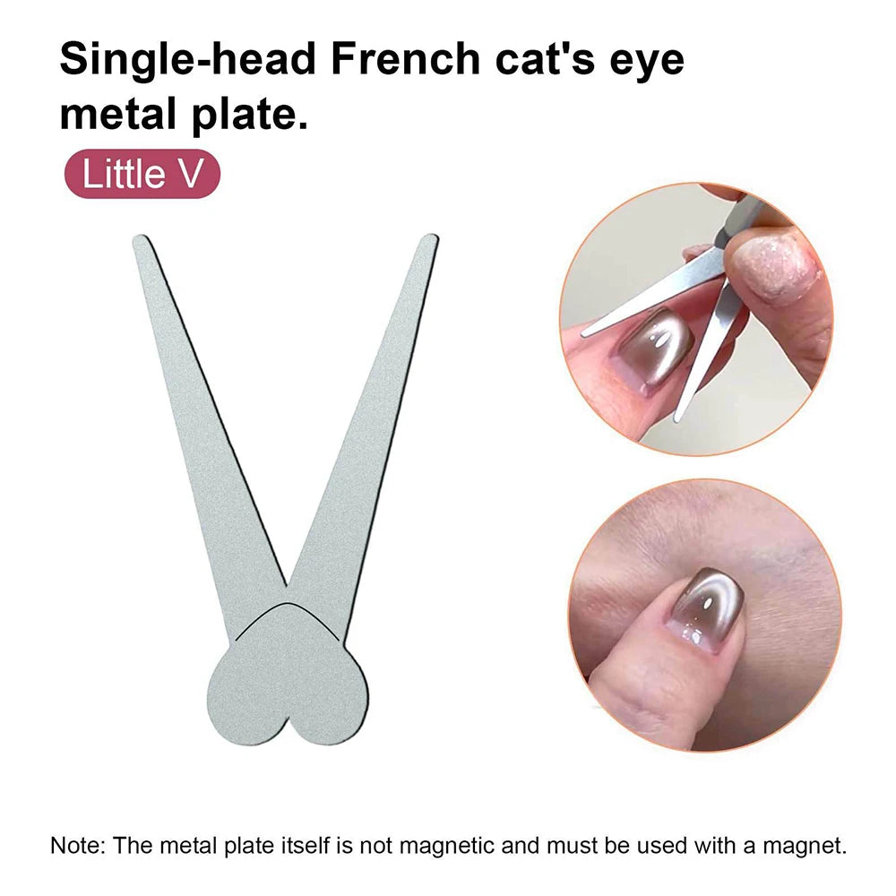 1/2pcs V Shaped French Cat Eye Magnet Large/Small V-Tip Strong Cylindrical Magnet Set Cat Eye Highligh French Effect Magnet Tool