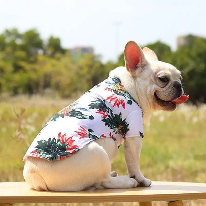 Pet Summer Clothes Hawaiian Holiday Beach Style Shirt Schnauzer Teddy Bear Pomeranian    Cats Travel Clothing Styling
