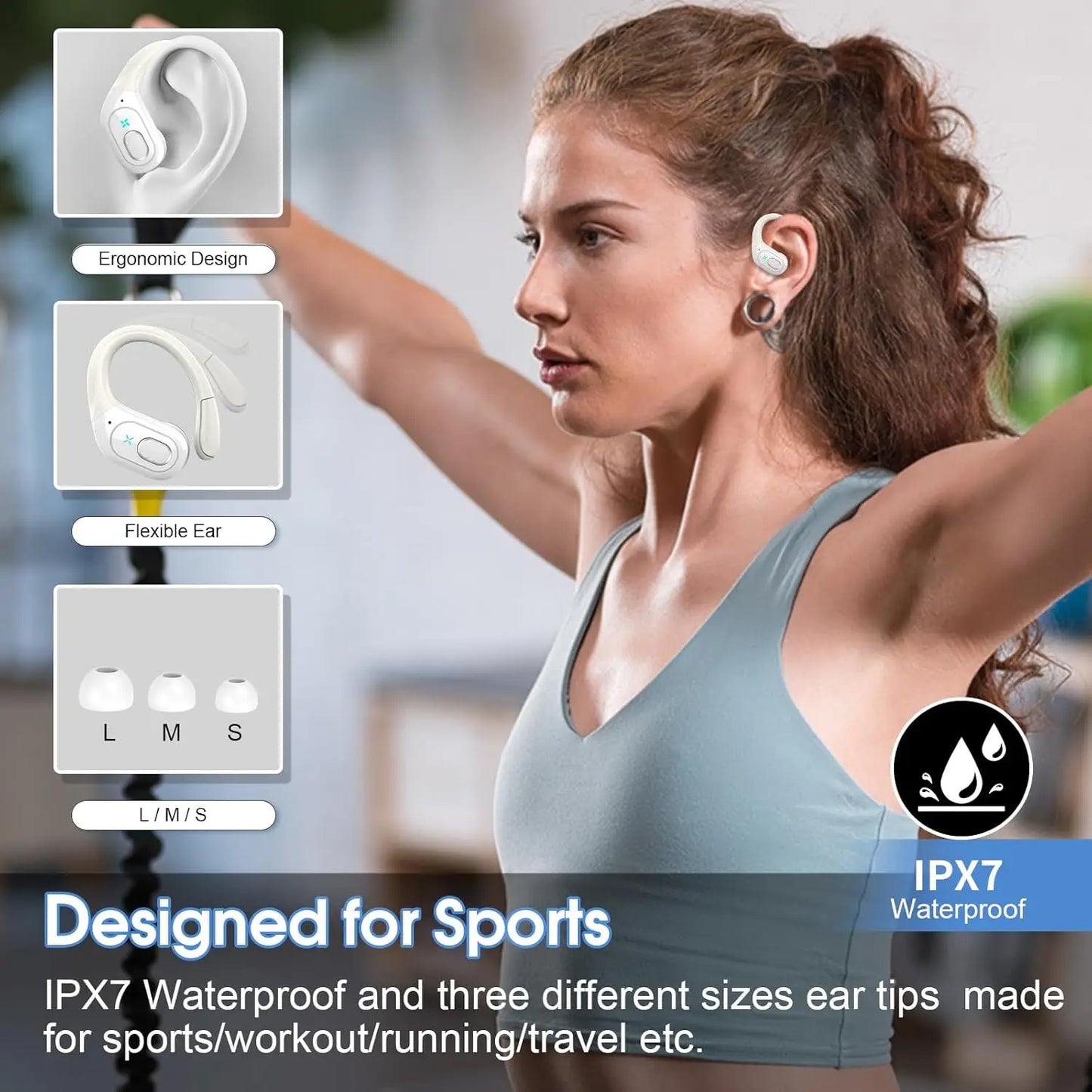Original GDLYL HD65 Sports Wireless Earphones with Mics, LED Power Display, Hifi Stereo Sound Bluetooth 5.4 TWS HeadphHeadphones