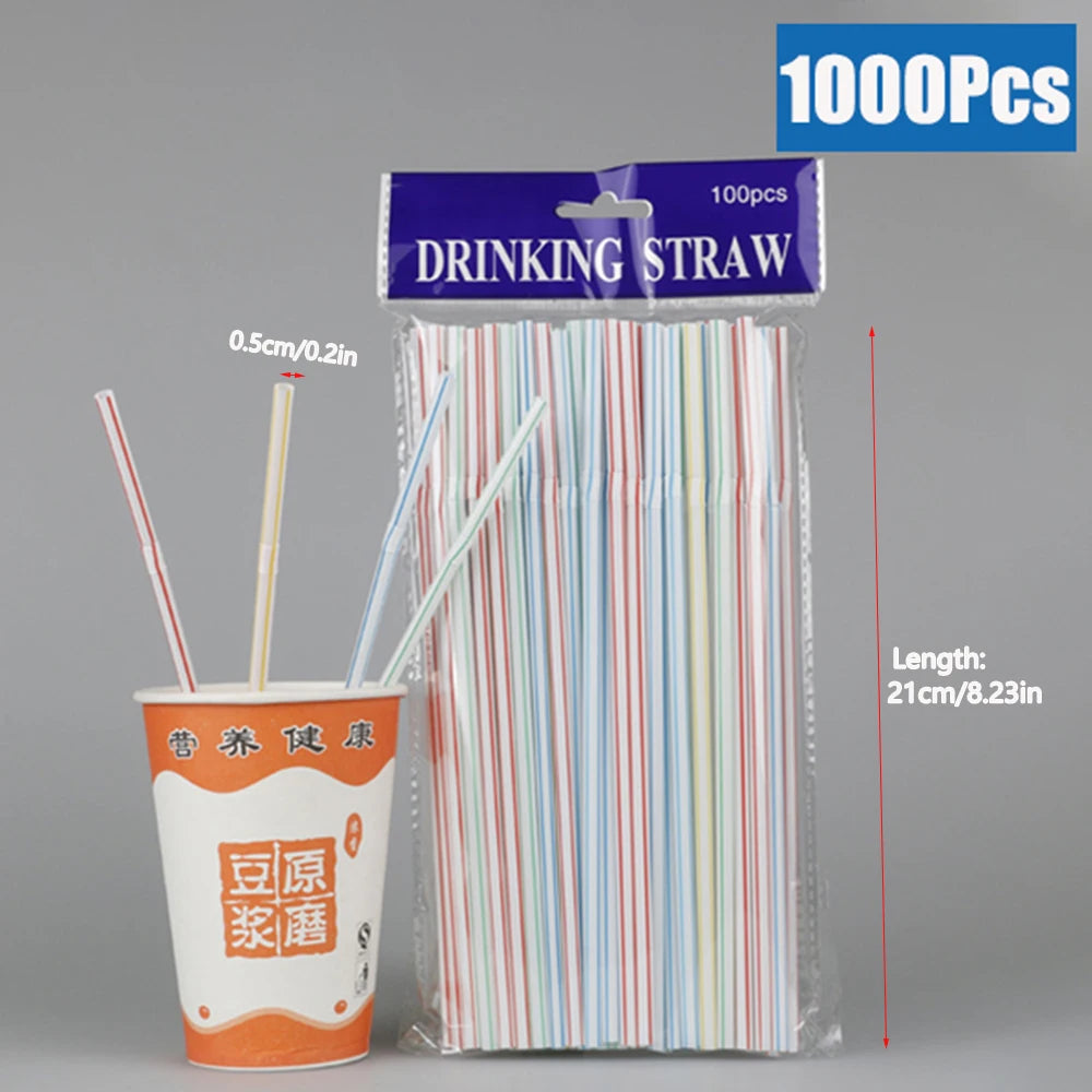 50/3000Pcs Multicolor rietjes Drinking Straws Milk Tea Bar Party Wedding Kitchen Home Accessories Black Beverage Straw Wholesale