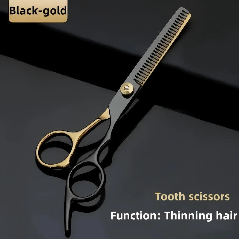 Set of 2 Hair Cutting Scissors, Featuring Professional Thinning Scissors for Barbers And Unique Flat-Tooth Magic Scissors