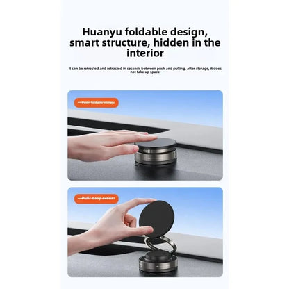 Vacuum Magnetic Phone Bracket 360 Adjustment Double Side Suction Cup Strong Magnet Suction Foldable Navigation Car Holder