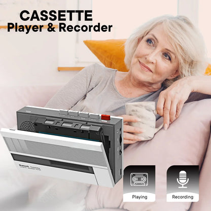 New Bluetooth cassette player Built-in speaker,Connect to Bluetooth speakers or headphone 2000mAh rechargeable Music Walkman